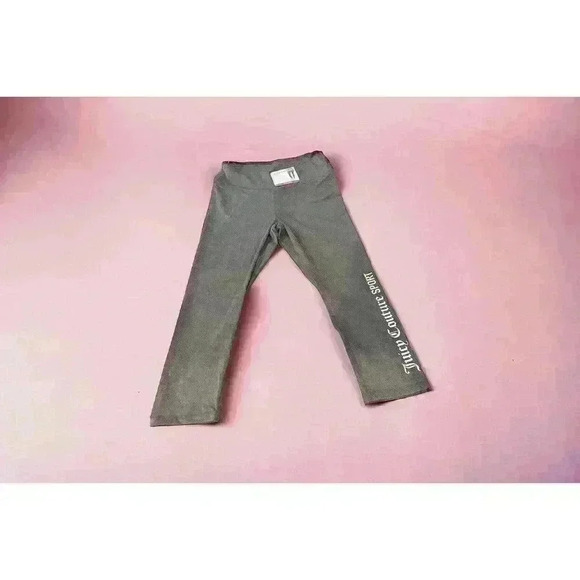 NWT Juicy Couture Sport Flex Logo CROP Women's LARGE Heather Gray Leggings - Picture 1 of 8